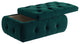 Rustic Manor Kenzley Ottoman, Upholstered, Velvet/Linen, Emerald Green
