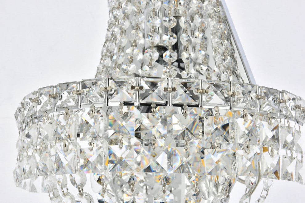 Elegant Lighting V2528W12/RC Tranquil 3 Light 17" Tall Wall - Chrome