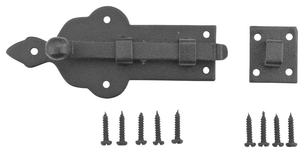 Slide Bolt Black RSF Iron 4 Inch Wide Set of 2