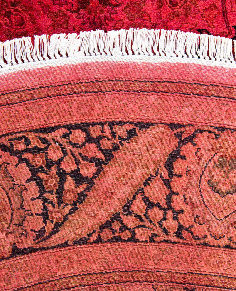 Overdyed One-of-a-Kind Hand-Knotted Area Rug Pink, 6' 1" x 6' 1"