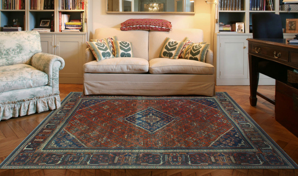 Fine Vintage Distressed Martina Rust/Brown Rug, 6'6x10'3
