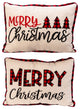 Set of 2 20-in L Fabric Embroidered -in Merry Christmas-in Pillow