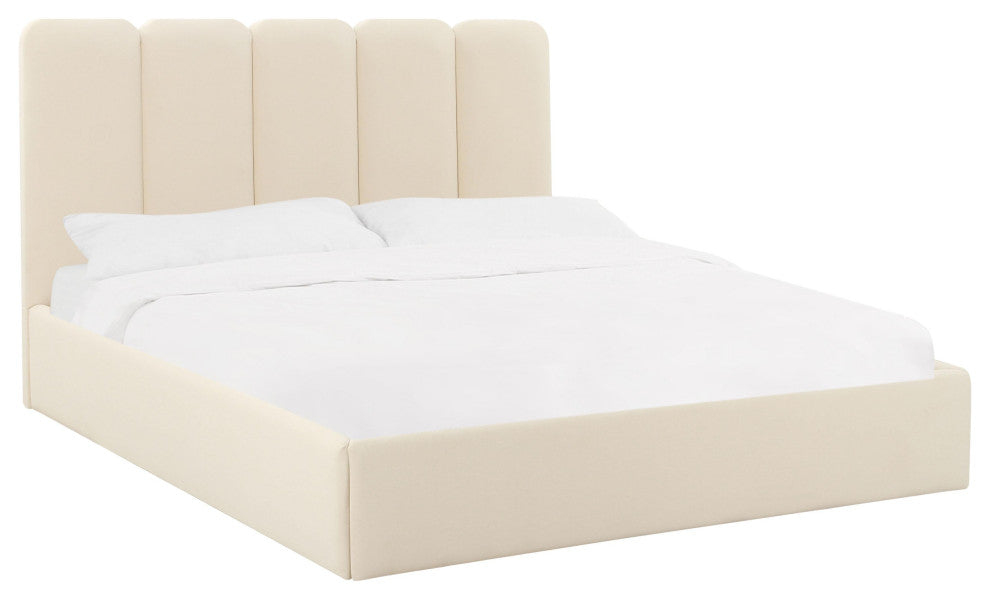 Palani Cream Velvet King Bed