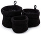 Set of 3 Woven Fabric Planter Basket, 5 x 4 inches, Black