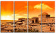 Wonderful Italy Tuscany Hill at Dawn, Canvas Print, 48"x28", 4 Panels