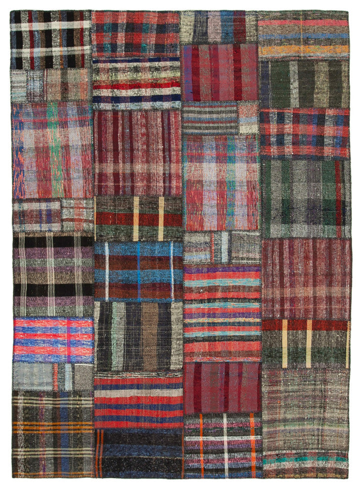 Rug N Carpet - Handmade Anatolian 7' 4'' x 10' 2'' Tribal Patchwork Kilim Rug