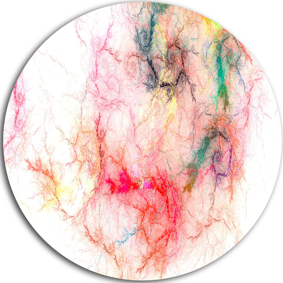 Sparkling Red Stormy Sky, Abstract Digital Art Round Wall Art, 23"