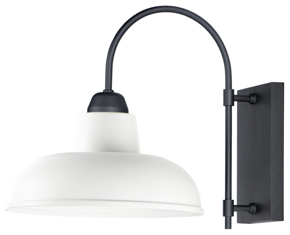 Maxim 10118 Industrial 16" Tall Outdoor Wall Sconce - White / Black