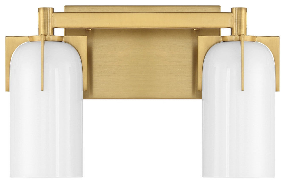 Caldwell 2-Light Bathroom Vanity Light, Warm Brass