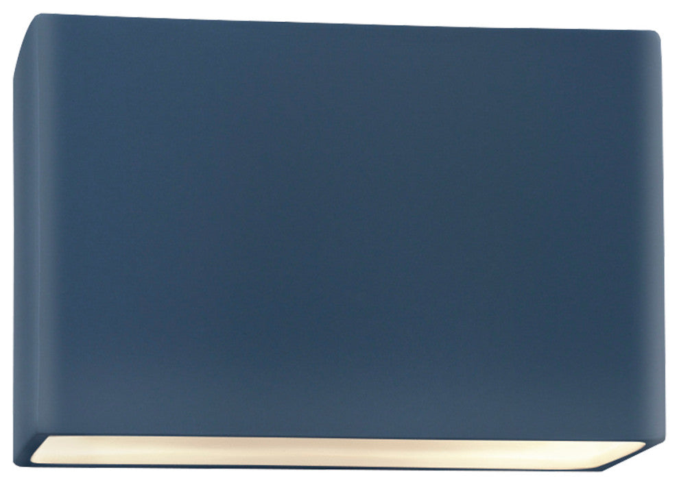 Ambiance LED ADA Outdoor Ceramic Rectangle Wall Sconce With Open Top/Bottom, Midnight Sky