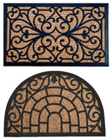 Sheltered Half Round Front Door Mat Harry Natural Braided Coir Coco Rubber Rug 2