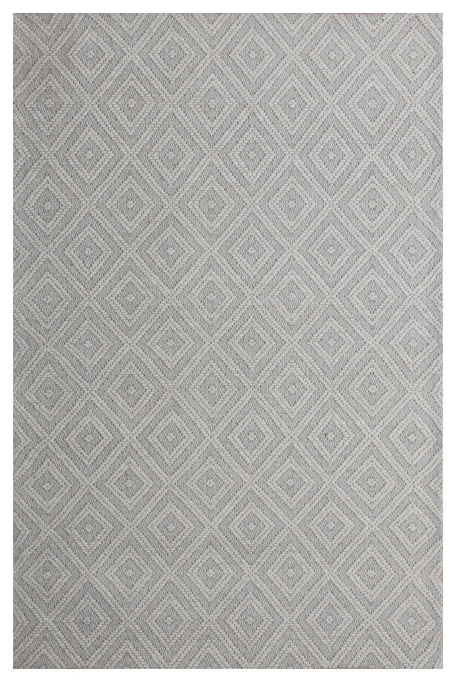 Camden Ivory Transitional Diamond Wool Indoor Area Rug, 7'9" x 9'9"