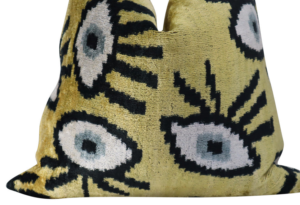 Canvello Handmade Handmade Velvet Silk Evil Eye Throw Pillow With Down Insert