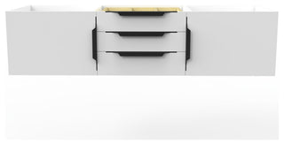 CastelloUSA Alpine 60" Wall Mounted Vanity, Base Only, White, Black Handles