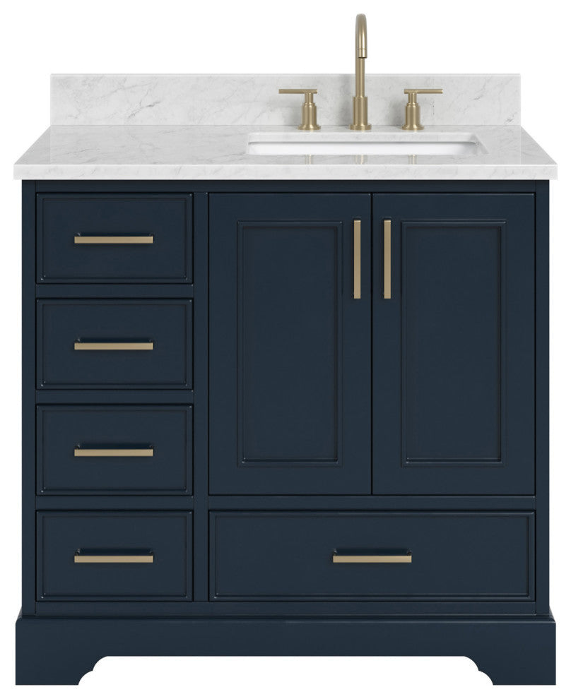 Ariel Stafford 37" Single Right Offset Rectangle Sink Bathroom Vanity