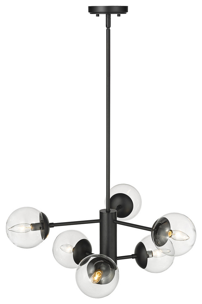 Avell 6 Light 28" Matte Black Pendant