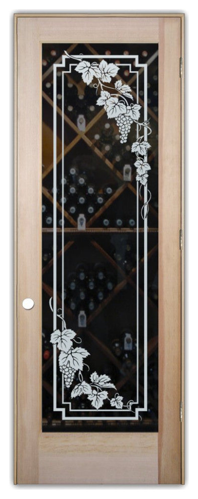 Wine Door - Vineyard Grapes Cascade - Douglas Fir (stain grade) - 28" x 84"...