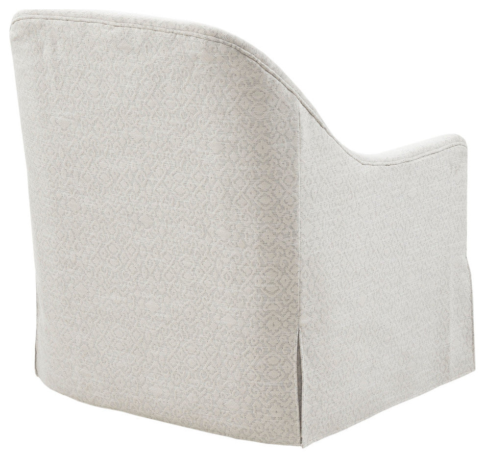 Madison Park Theo Swivel Glider Chair, Ivory/Black
