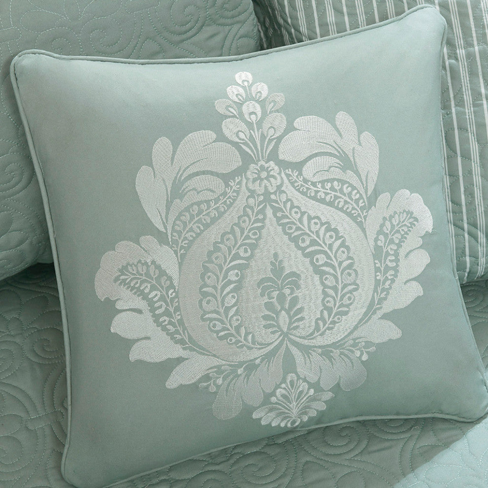 Madison Park Quebec 6 Piece Reversible Daybed Cover Set, Seafoam