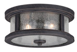 Cumberland 13-in Outdoor Flush Mount Ceiling Light Rust Rust Iron