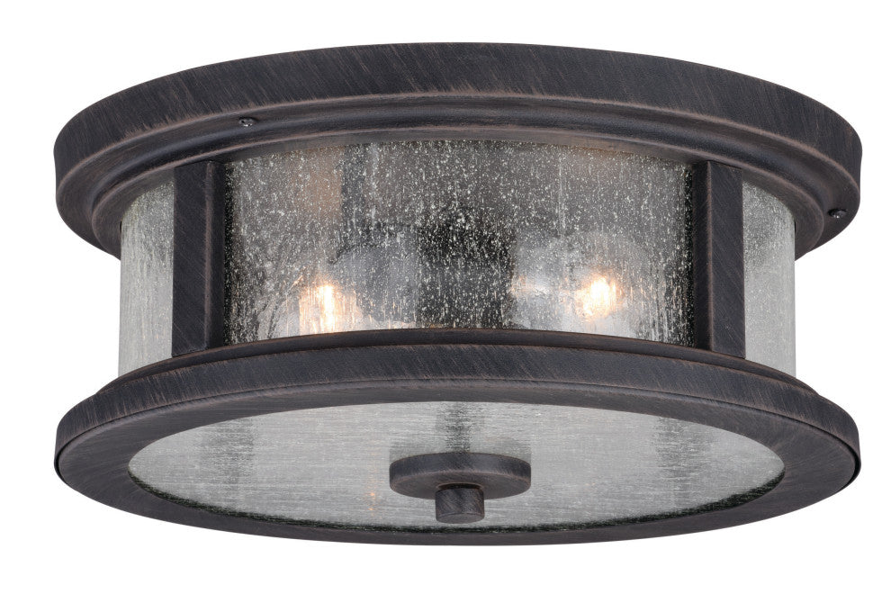 Cumberland 13-in Outdoor Flush Mount Ceiling Light Rust Rust Iron