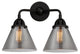 Large Cone Bath Vanity Light, Matte Black, Plated Smoke, Plated Smoke