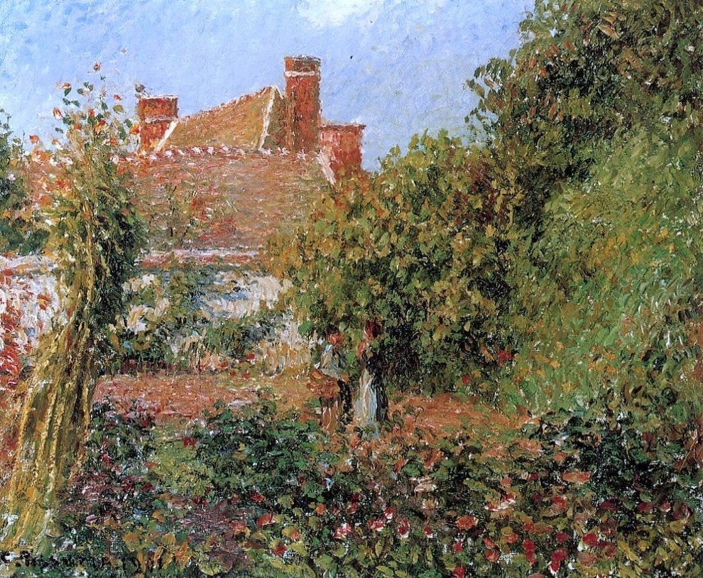 Camille Pissarro Kitchen Garden in Eragny, AfternoonPremium Canvas Print