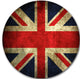 Vintage Uk Flag, Contemporary Round Metal Wall Art, 11"