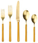 Fantasia Ice Gold Flatware, Mustard, 5-Piece Set