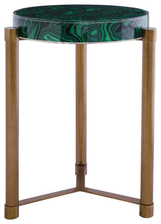 Malachite Brass Accent Table