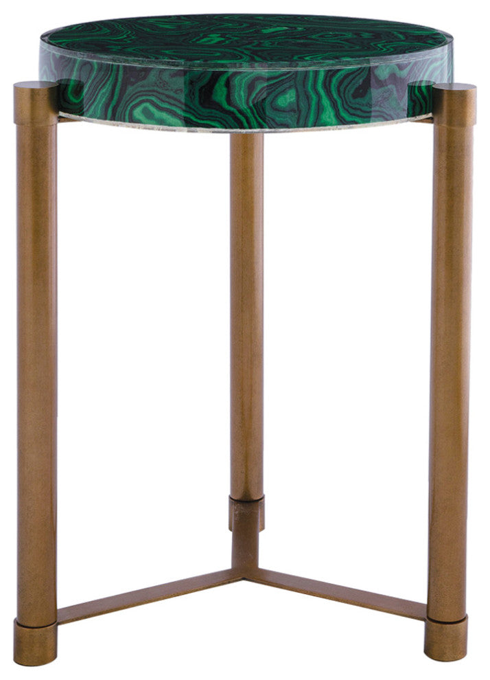 Malachite Brass Accent Table