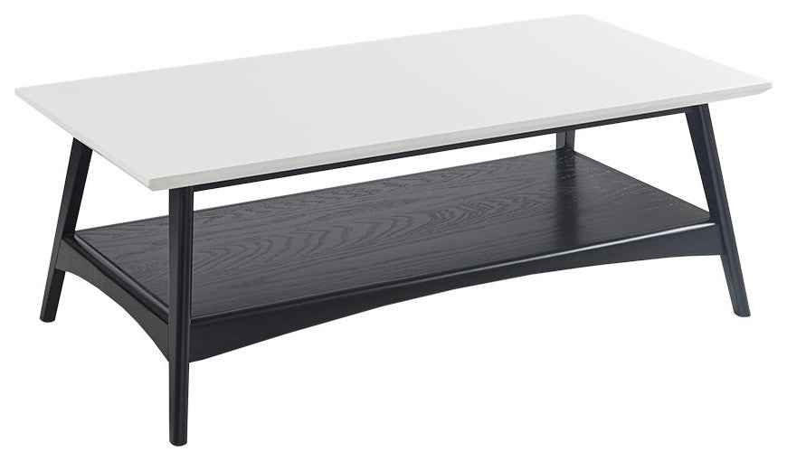 Madison Park Parker Mid-Century Modern Natural Wood Coffee Table, Black