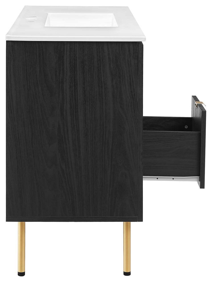 Chaucer 48" Single Sink Bathroom Vanity - Black White