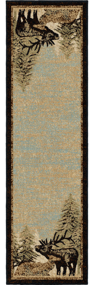 Lodge King Timberland Multi Lodge Area Rug, 2'3"x7'7"