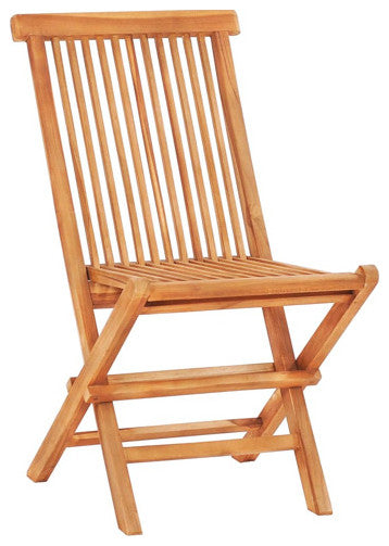 vidaXL Patio Bistro Set 3 Piece Patio Folding Table and Chairs Solid Teak Wood