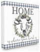 Home Herd Cow Animal Farm Rustic Blue Word Design, 30"x30"
