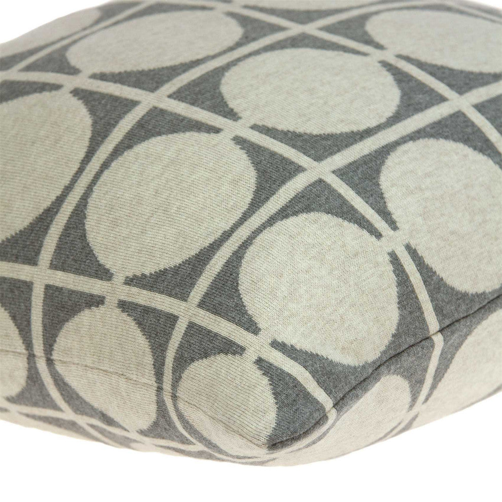 HomeRoots Geometric Design Tan and Grey Printed Pillow Cover