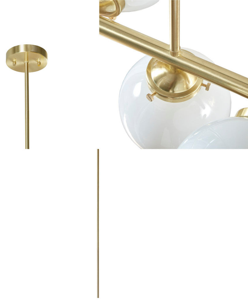 INK+IVY Aurelia Modern Globe Glass Chandelier, Gold/White, 3-Light