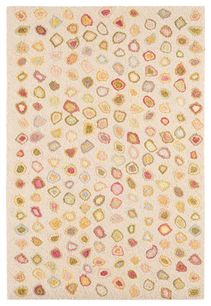 Dash & Albert Cat's Paw Pastel Hand Micro Hooked Wool Rug, Pink, 6' x 9'