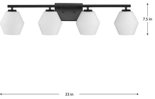 Copeland Collection Four-Light Matte Black Mid-Century Modern Vanity Light