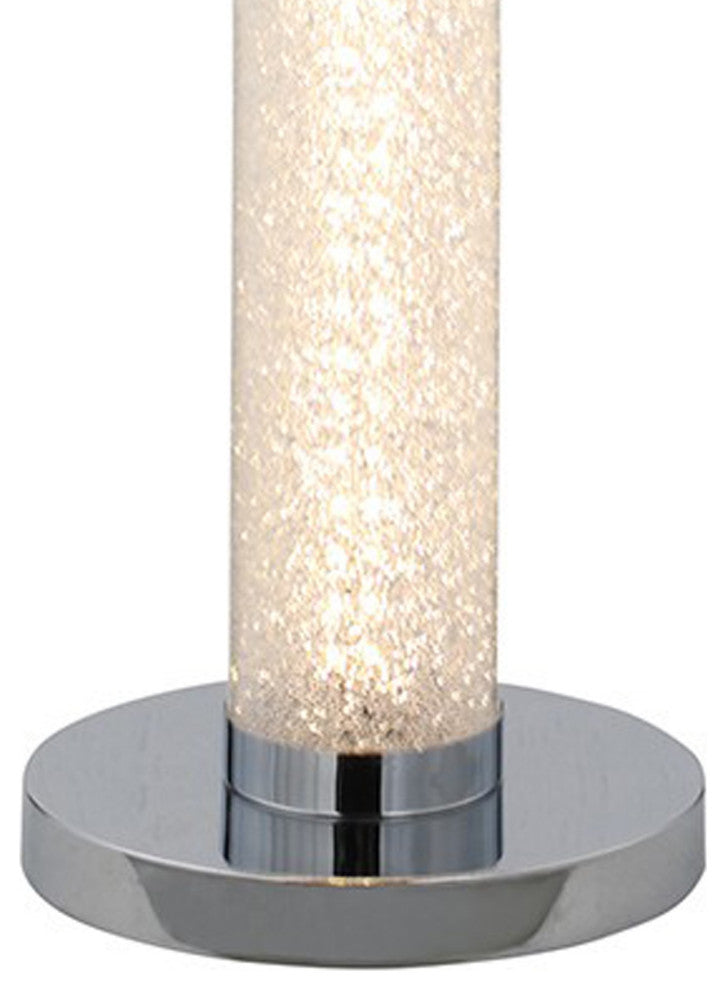 Benzara BM240869 Column Style Floor Lamp With Sandrock Acrylic Tube, Clear