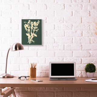 Silhouette Plant Green Yellow Design, 16"x20"
