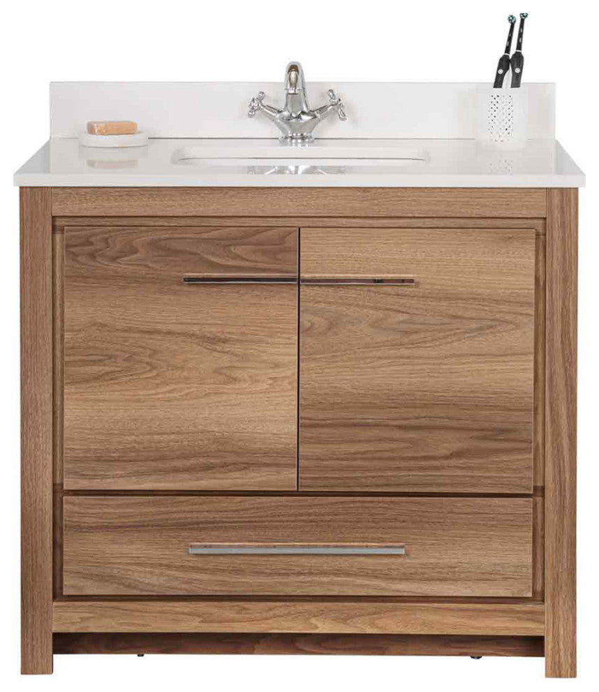 Mila Collection 36" Bathroom Vanity With Sink, Mirror, Countertop, Dark Blue