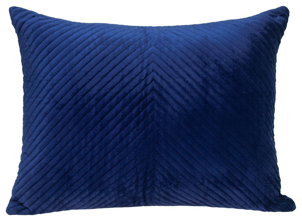 Navy Blue Lumbar Tufted Throw Pillow
