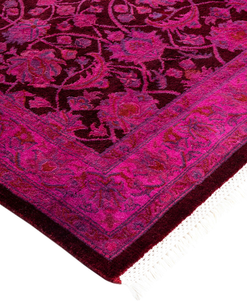Overdyed One-of-a-Kind Hand-Knotted Area Rug Pink, 2' 7" x 11' 3"