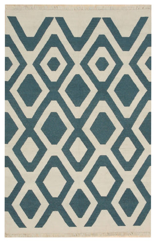 Ivory Transitional Geometric Indoor/Outdoor Kilim Area Rug
