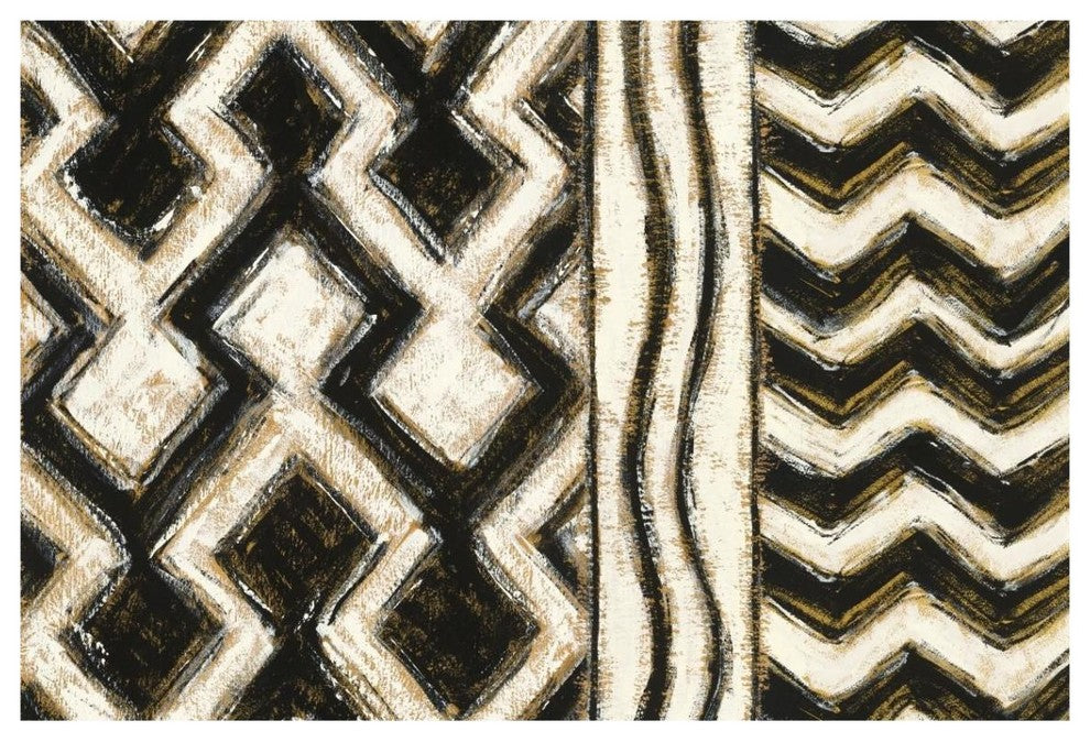 "Black and Gold Geometric VIII" Digital Paper Print by Shirley Novak, 38"x26"