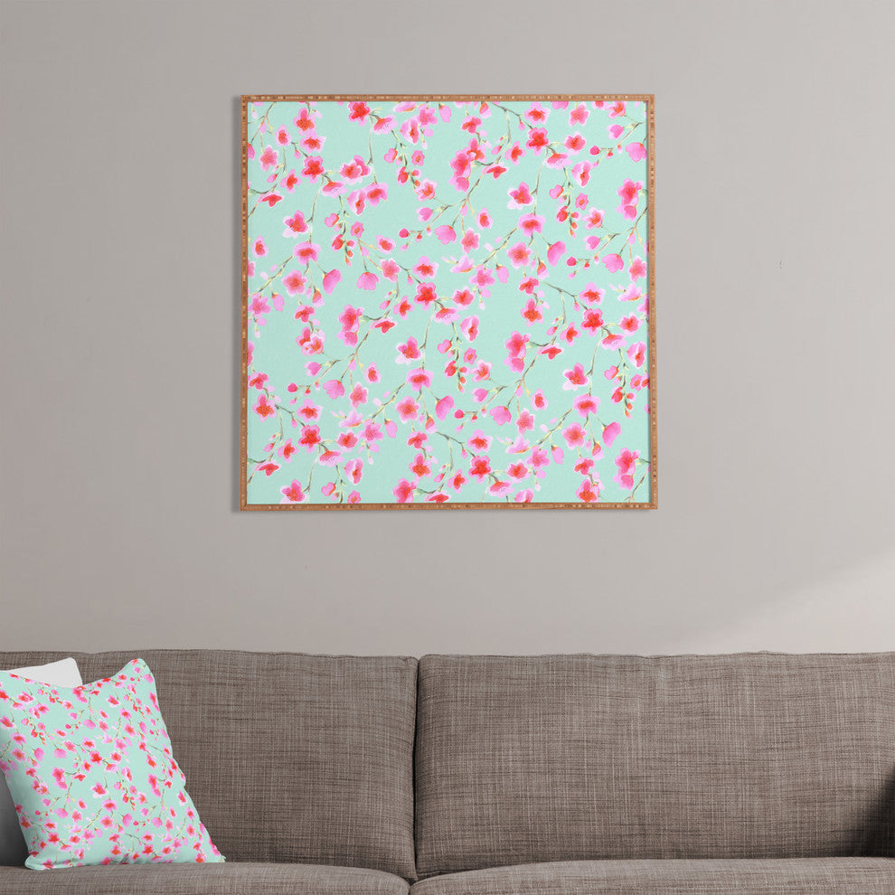 Deny Designs Jacqueline Maldonado Cherry Blossom Mint Framed Wall Art