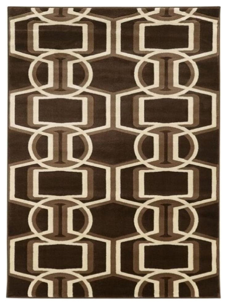 Hawthorne Collection 8' x 10' Bridle Rug in Chocolate and Beige