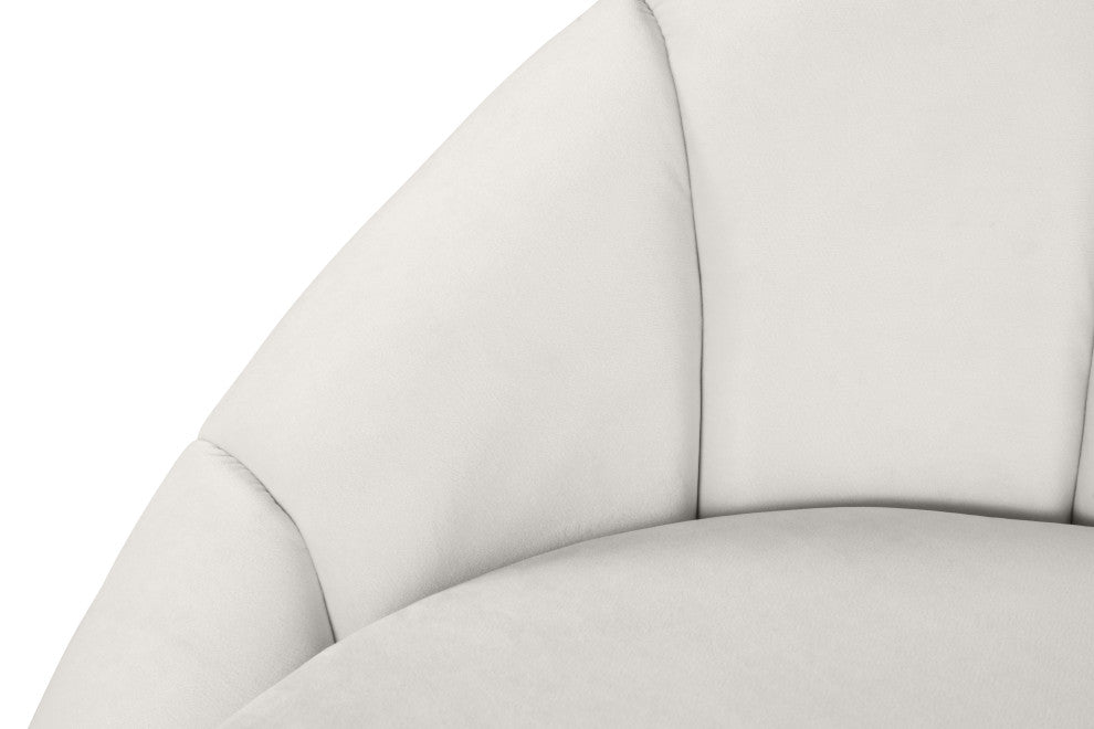 Shelly Velvet Upholstered Chair, Cream